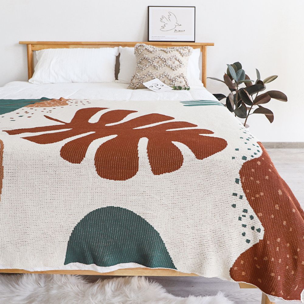 Abstract Style Knitted Throw — alternate angle view