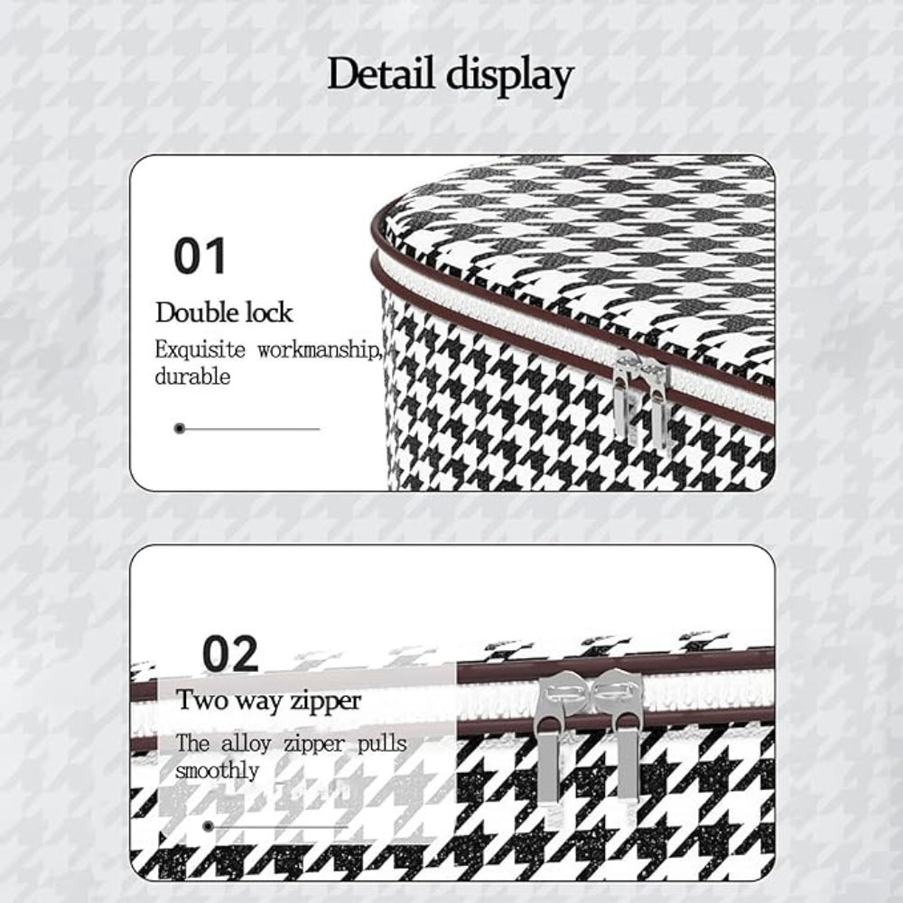 Houndstooth Collapsible Storage Box — product in use