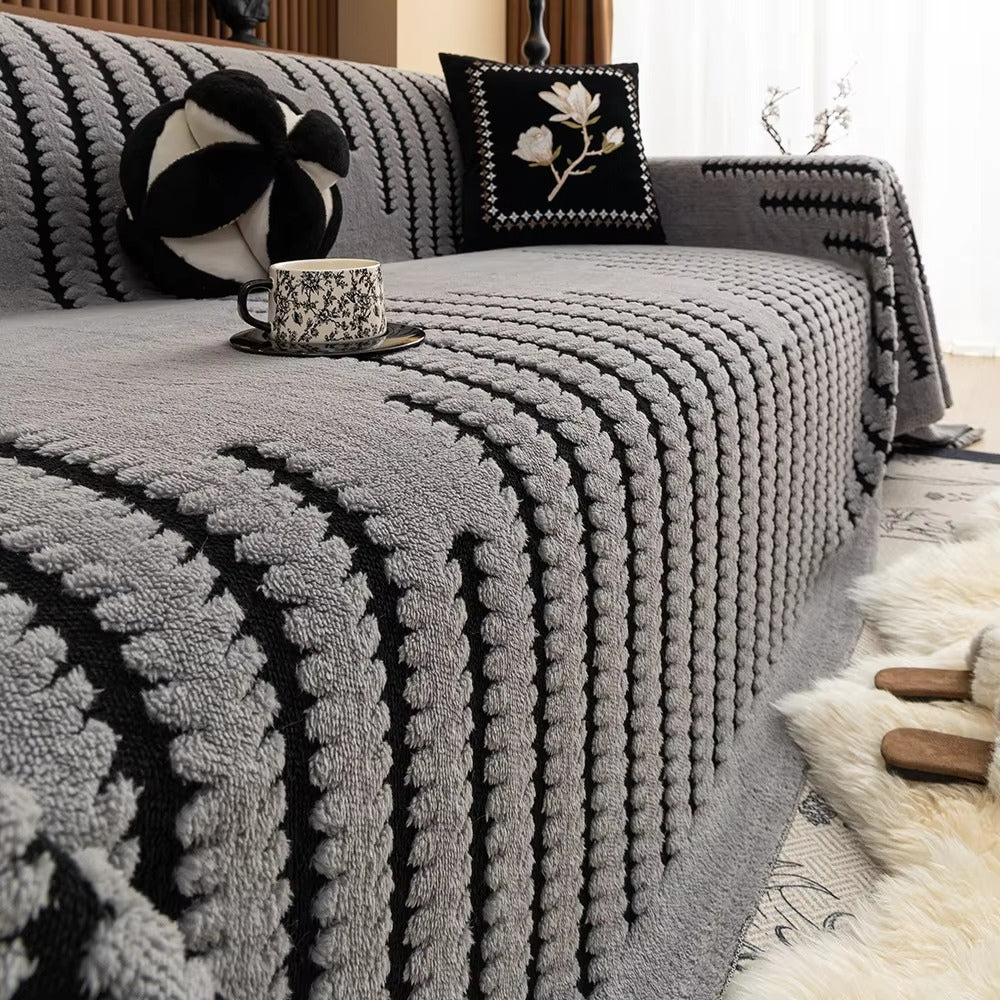 Heritage Plush Tufted Sofa Cover — size and scale reference