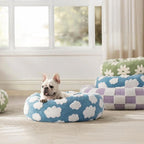 Snuggle Floral Checkerboard Pet Bed — main product photo