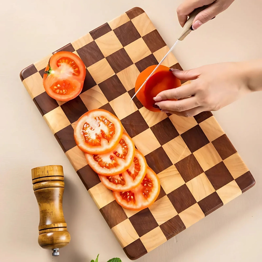Chess-Inspired Acacia Wood Chopping Board — main product photo