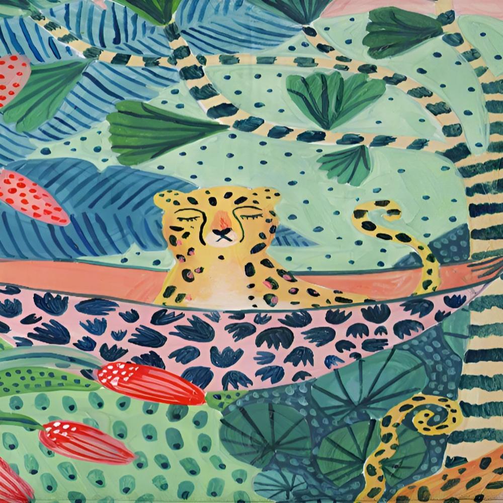 Tropical Cheetah Shower Curtain — product close-up