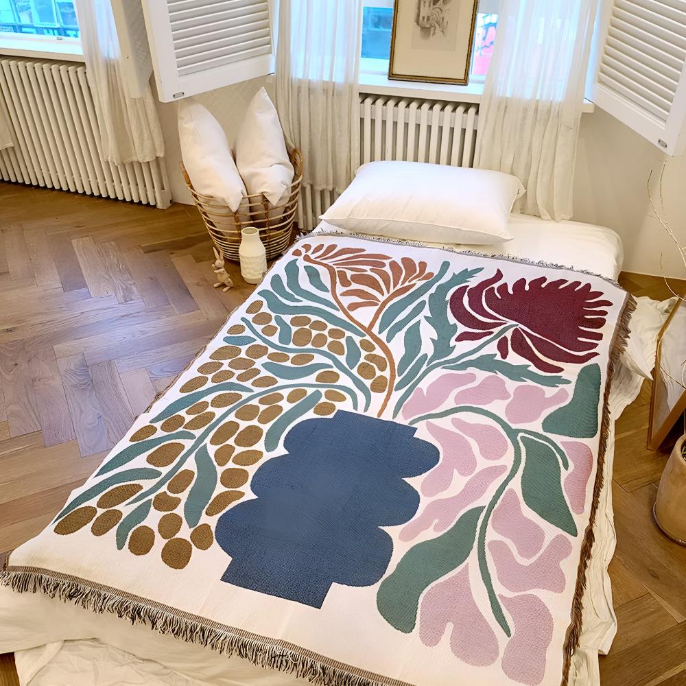Floravase Woven Throw — product detail view