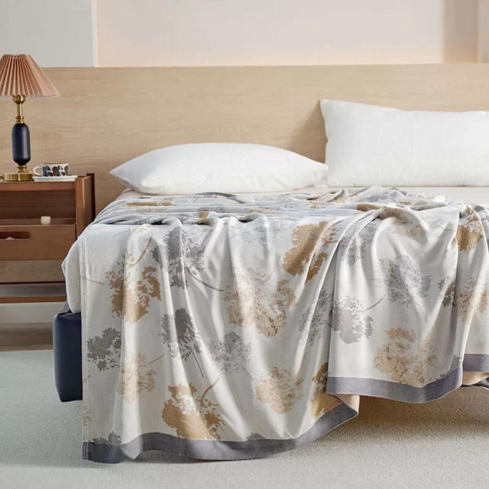 Elegant Leaf Bamboo Fibre Cooling Blanket — main product photo