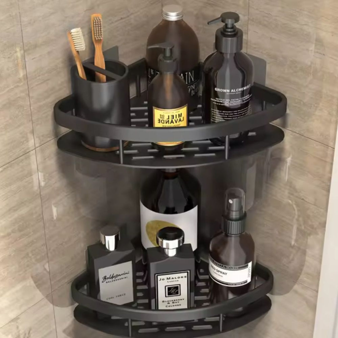Aluma Curve Shower Caddy — product in use