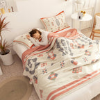 Chevron Design Four-Layer Cotton Blanket — alternate angle view