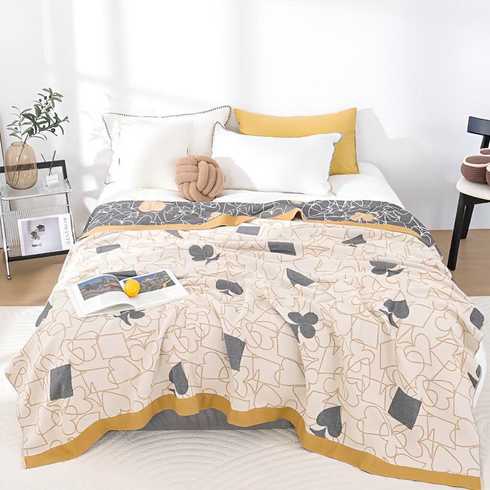 Poker Patterns Cotton Blanket — alternate angle view
