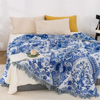Paisley Dream Cotton Tassel Blanket — product detail view