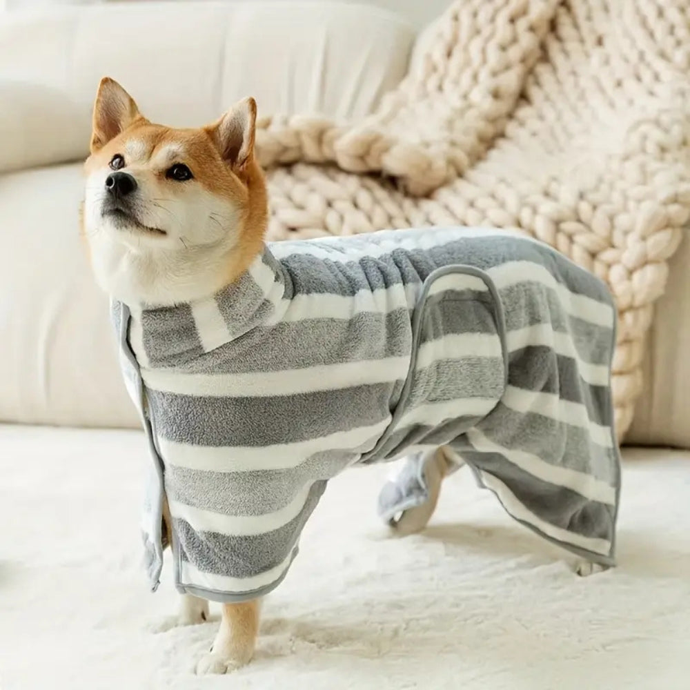 Gentle Touch Dog Drying Towel Robe — product in use
