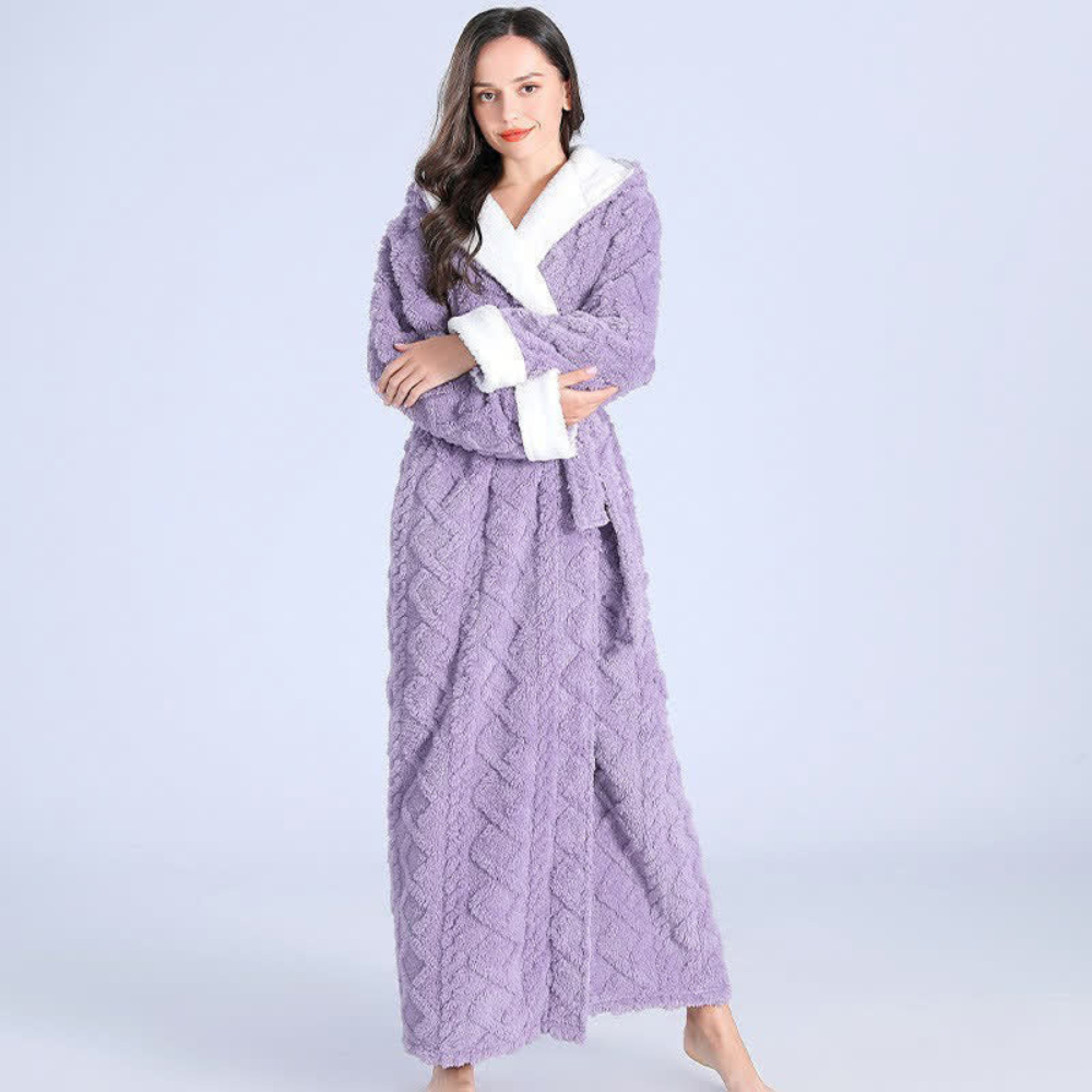 Plush Long Hooded Robe — product detail view