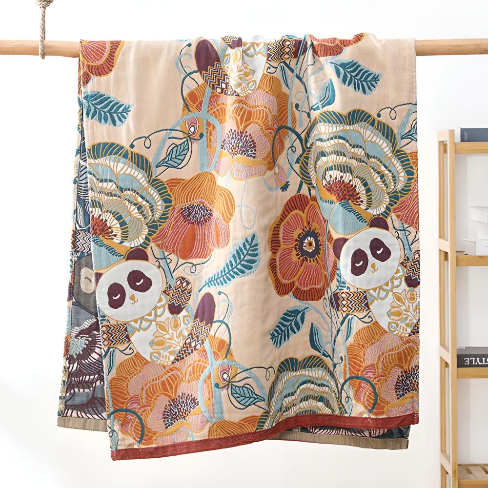 Floral Panda Bath Towel — main product photo