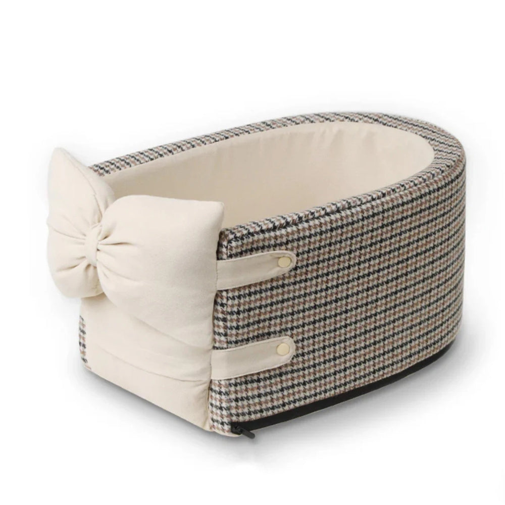 Houndstooth Travel Pet Car Seat — alternate angle view