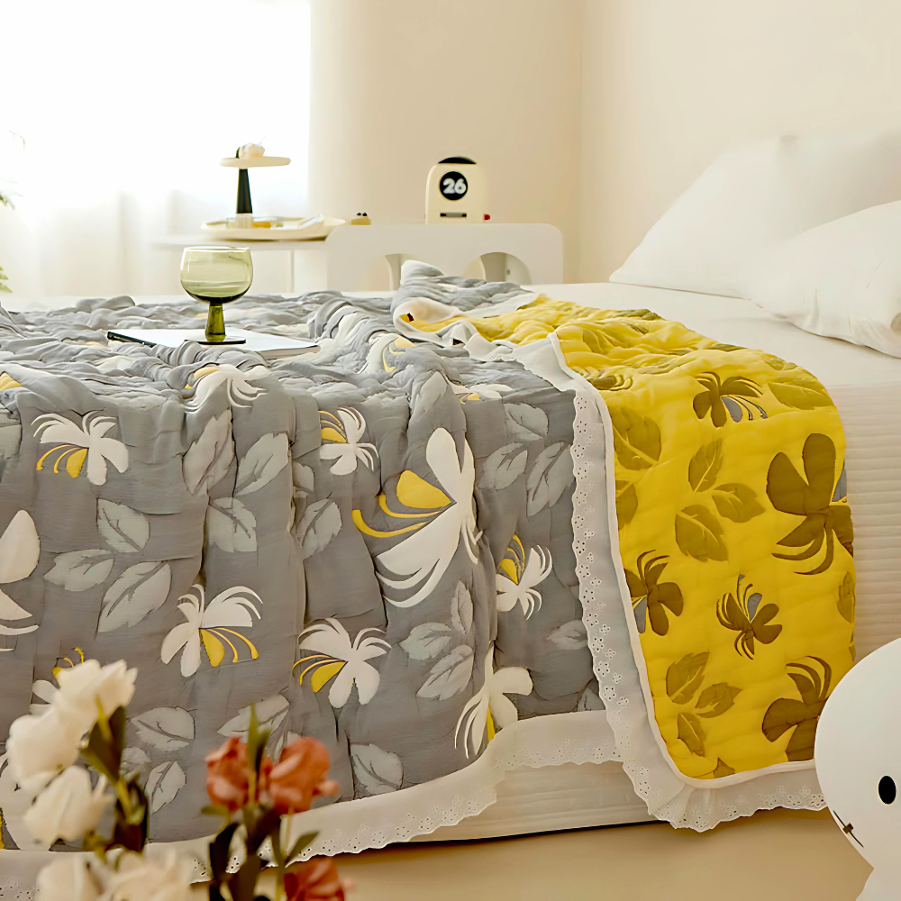 Elegant Floral Summer Blanket — product close-up