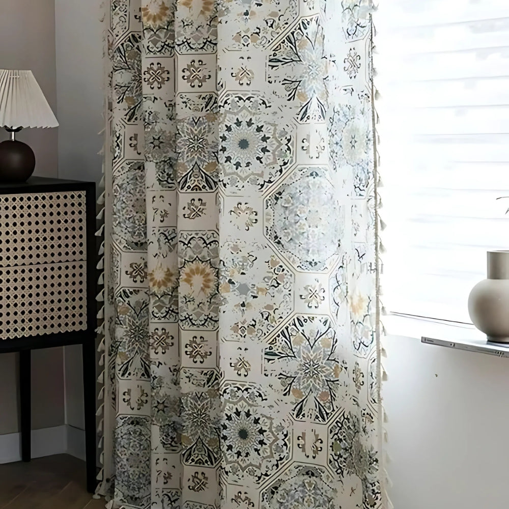 Botanical Bliss Tassel Curtain — product detail view