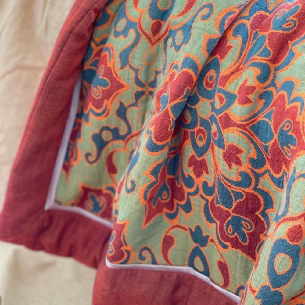 Vivid Heritage Floral Summer Blanket — product in use
