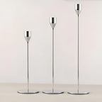 Sleek Metallic Candle Holders | 3 Pcs Set — product feature detail