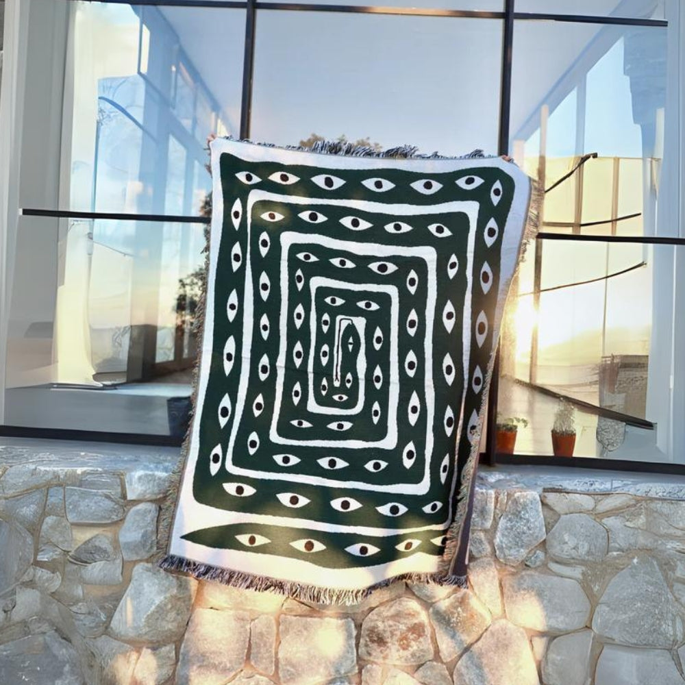 Snake Labyrinth Throw Blanket — product in use