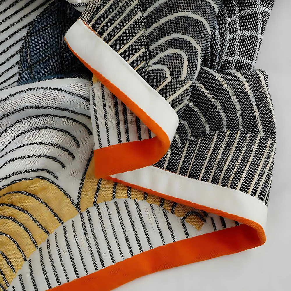 Shell Print Jacquard Cotton Bath Towel — product close-up