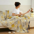 Maple Leaves Bamboo Luxe Cooling Blanket — lifestyle shot