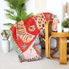 Leopard Woven Tassel Blanket — lifestyle shot