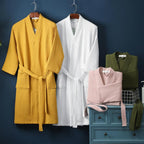 Waffle V-neck Bathrobe — product close-up