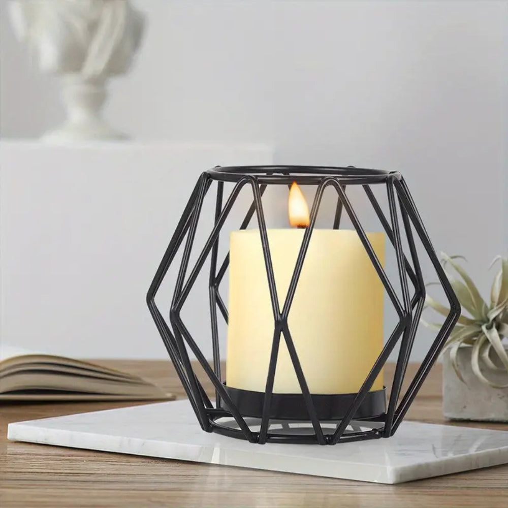 Wireframe Sleek Iron Candle Holder — additional view