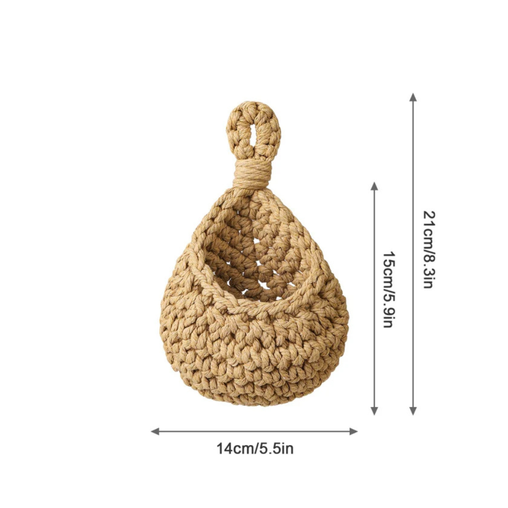 Handcrafted Boho Hanging Basket — product feature detail