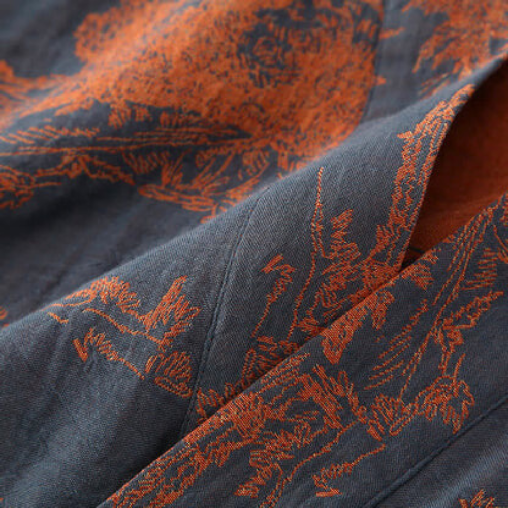 Serene Woodlands Kimono Robe — product close-up
