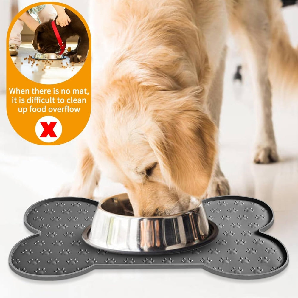 Bone-Shaped Silicone Pet Feeding Mat — additional view