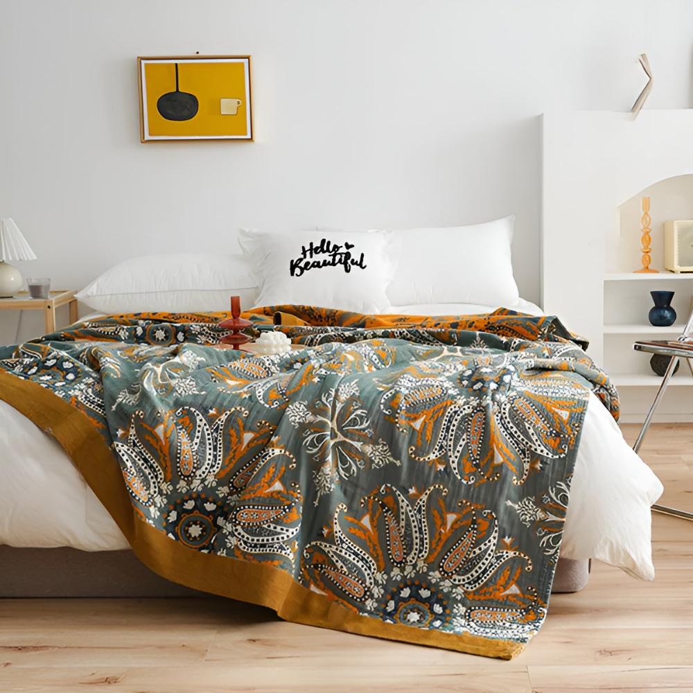 Boho Bloom Reversible Soft Quilt — main product photo