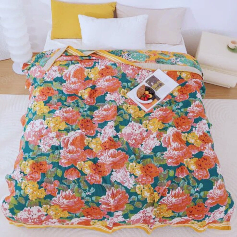 Tropical Breeze Cotton Blanket — product detail view