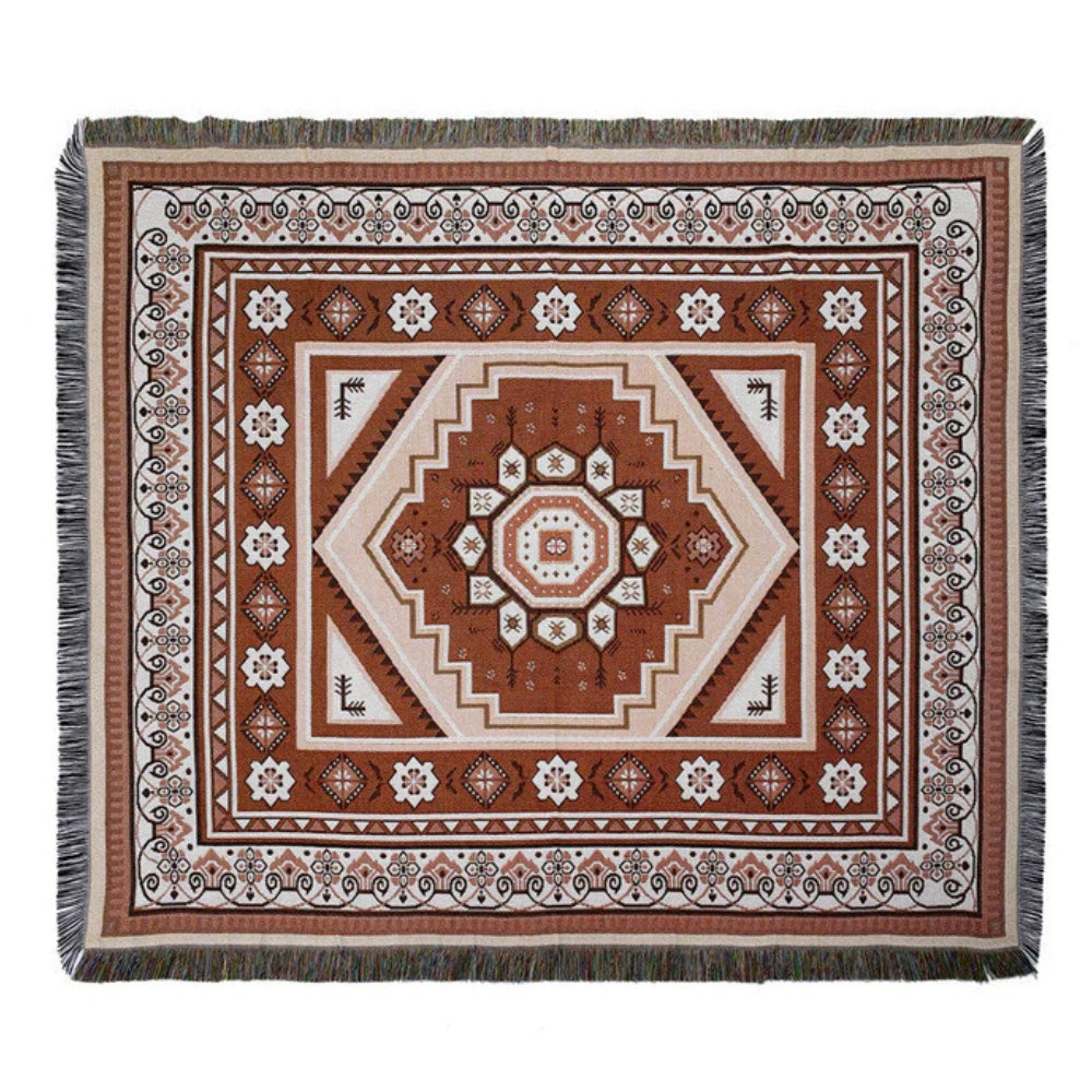 Bohemian Desert Mirage Throw Blanket — product in use