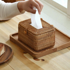 Handwoven Rattan Tissue Box