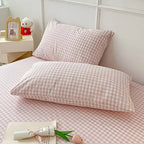 Soft Plaid Checkered Pillowcases — product in use