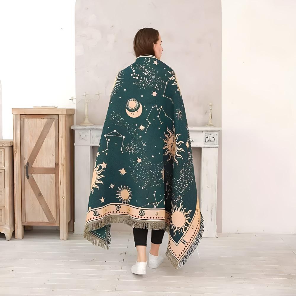 Sun Moon Stars Celestial Blanket — product close-up