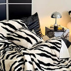 Zebra Print Luxe Faux Fur Blanket — product detail view