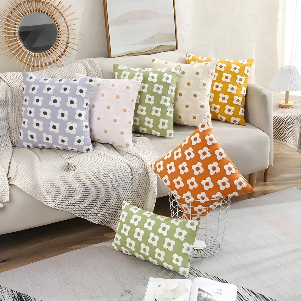 Lustrous Floral Embroidered Cushion Cover — main product photo