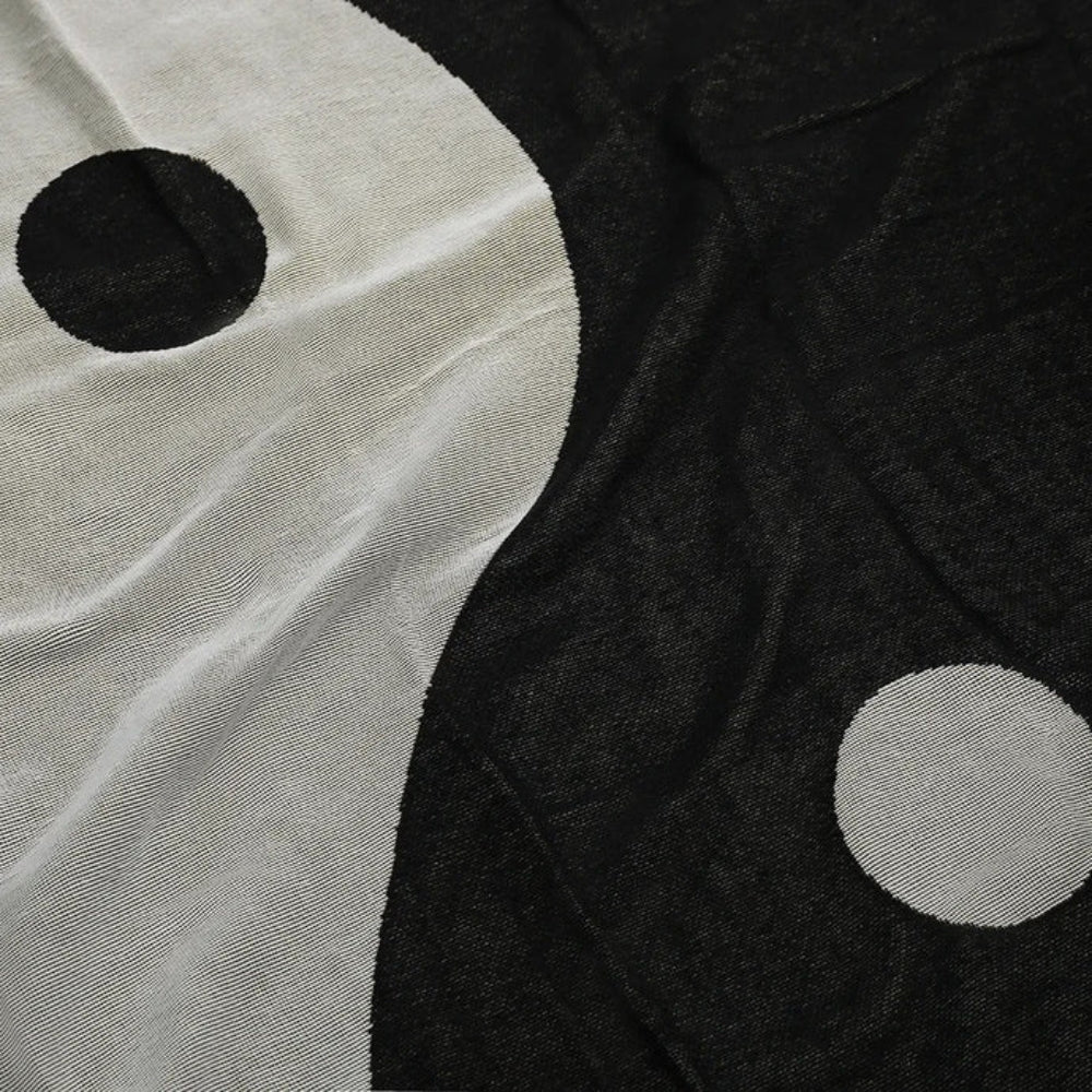 Artistic Yin Yang Tapestry Throw Blanket — product in use
