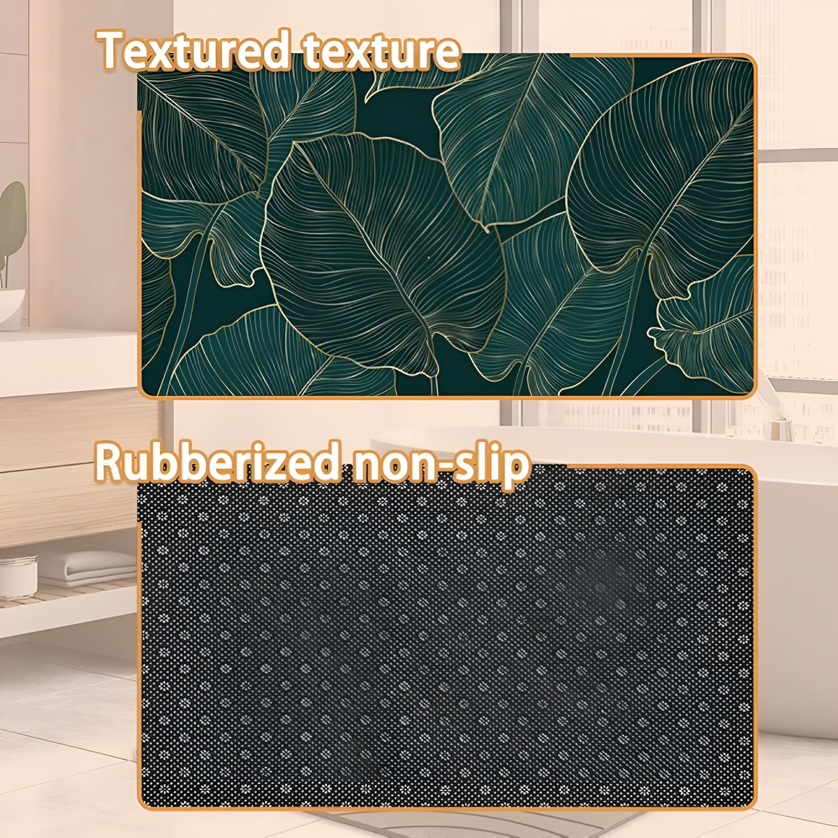 Gold Linear Leaf Door Mat — product close-up
