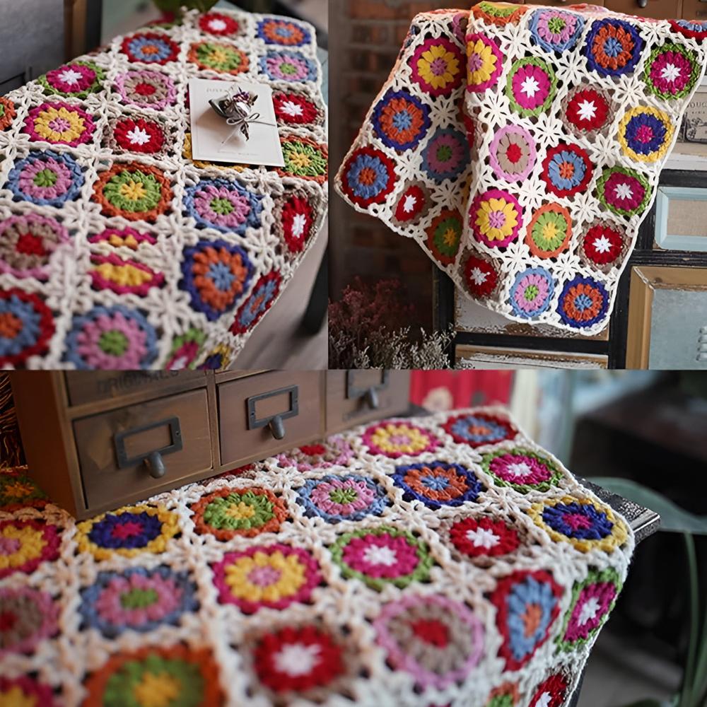 Blooming Crochet Flower Blanket — product close-up