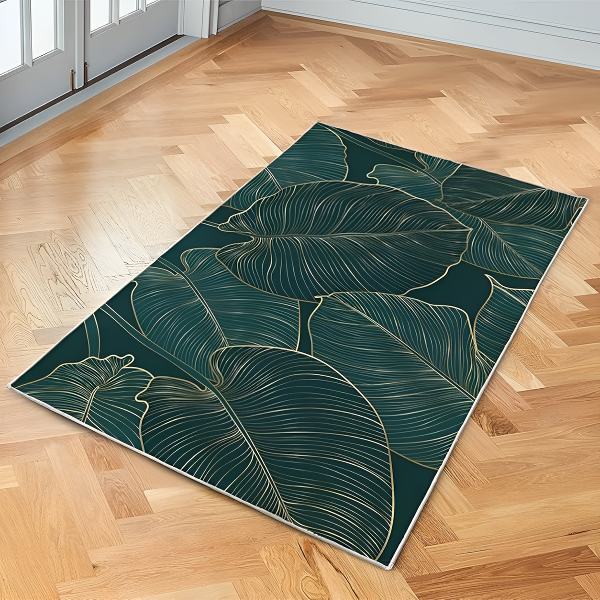 Gold Linear Leaf Door Mat — main product photo