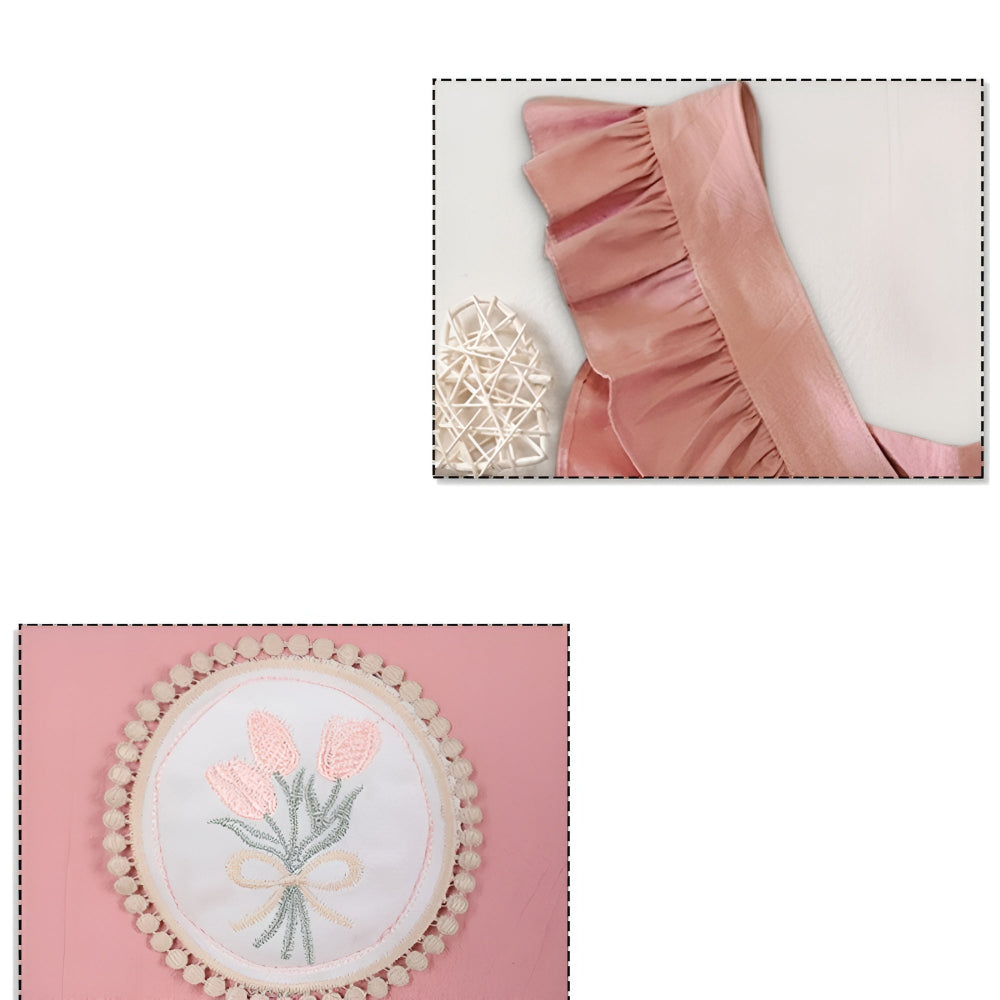 Lily Lace Pink Floral Apron — alternate angle view