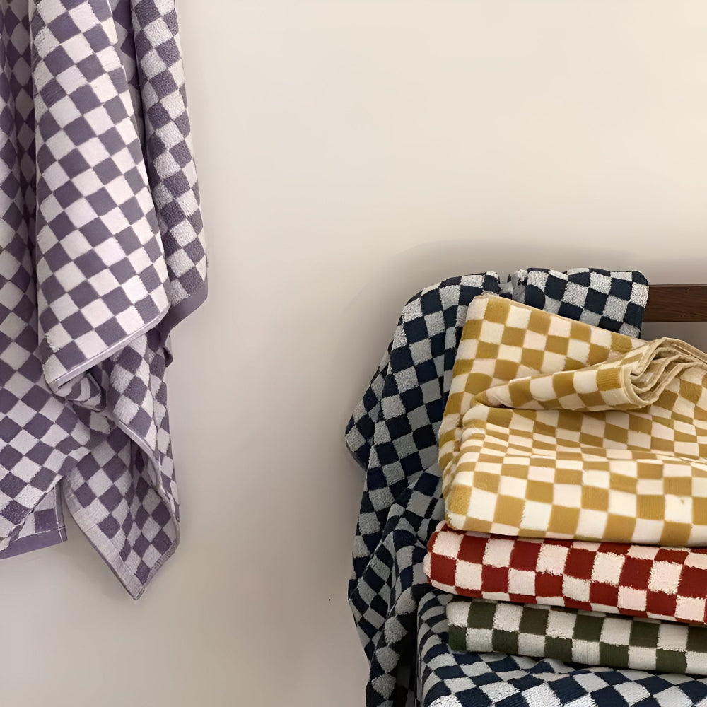 Retro Checkmate Cotton Towel — main product photo