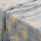 Flower Print Flax Throw — product in use