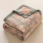 Retro Flower Summer Cotton Gauze Coverlet — product detail view