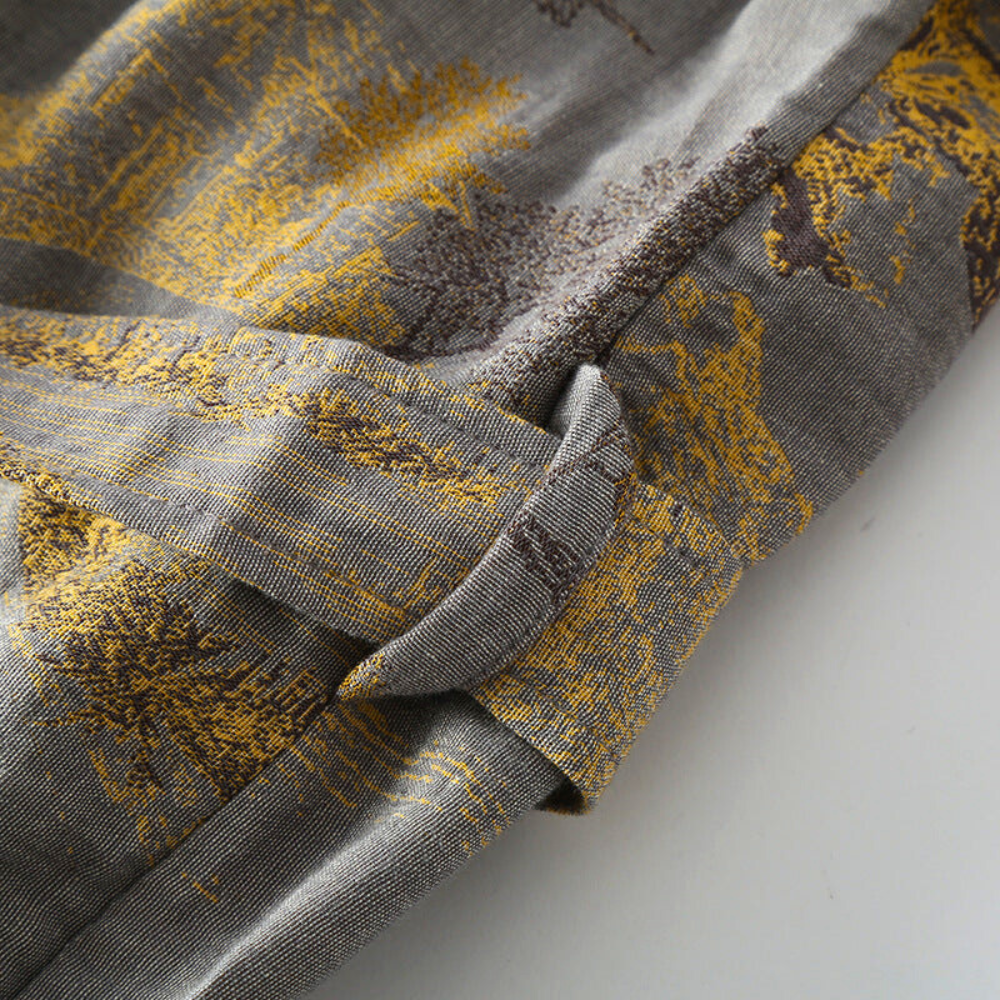 Pure Cotton Rustic Elegance Kimono Bathrobe — lifestyle shot