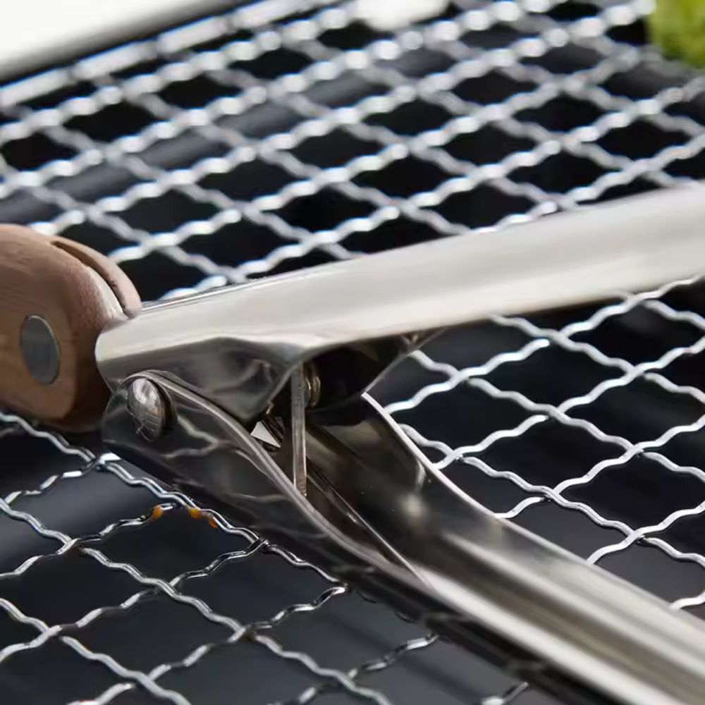 Heritage Wood & Steel Tongs | Set of 2 — product close-up