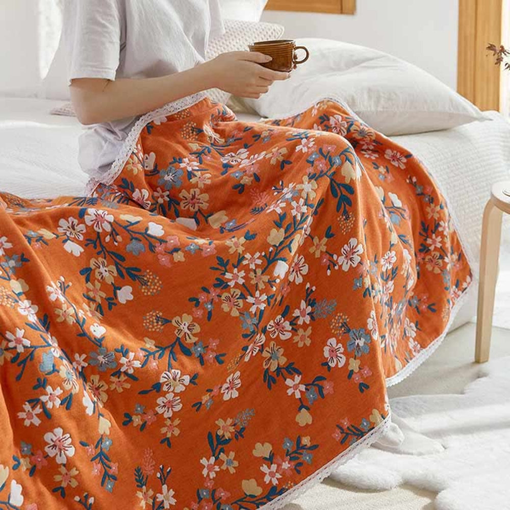 Lacey Botanical Cotton Bath Towel — product detail view