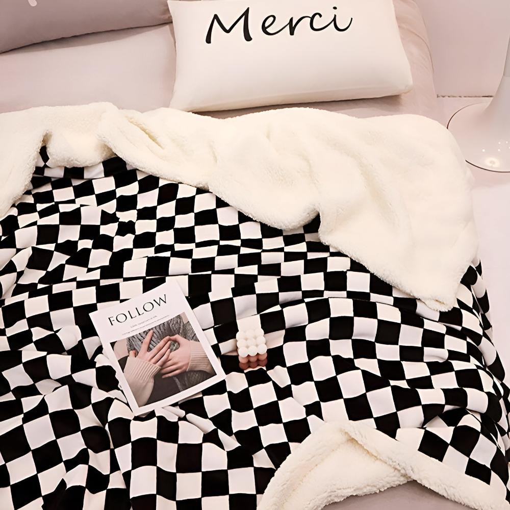 Chessboard Pattern Elegance Blanket — product close-up