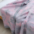 Flower Print Flax Throw — alternate angle view